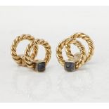 Cartier 18k Yellow Gold Sapphire Vintage Cufflinks