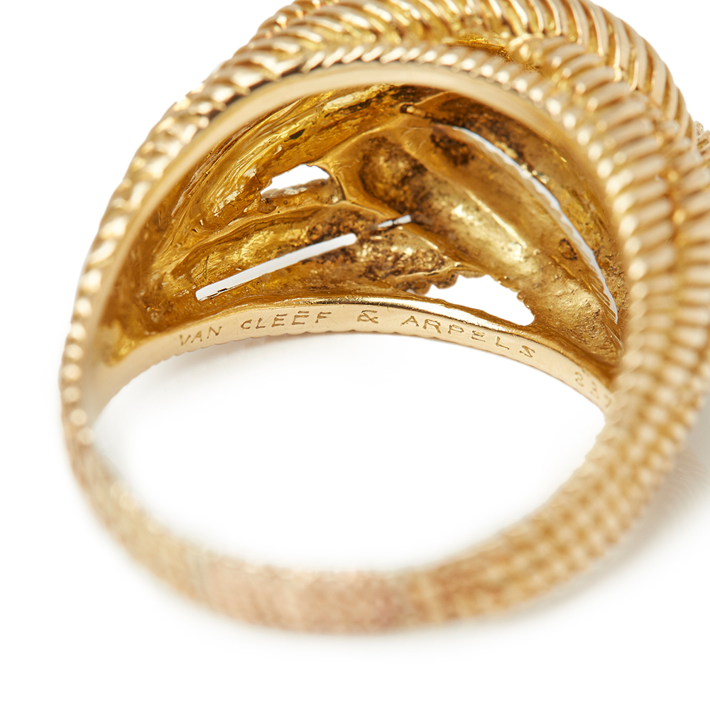 Van Cleef & Arpels 18k Yellow Gold Rope Twist Bombé Ring - Image 5 of 9