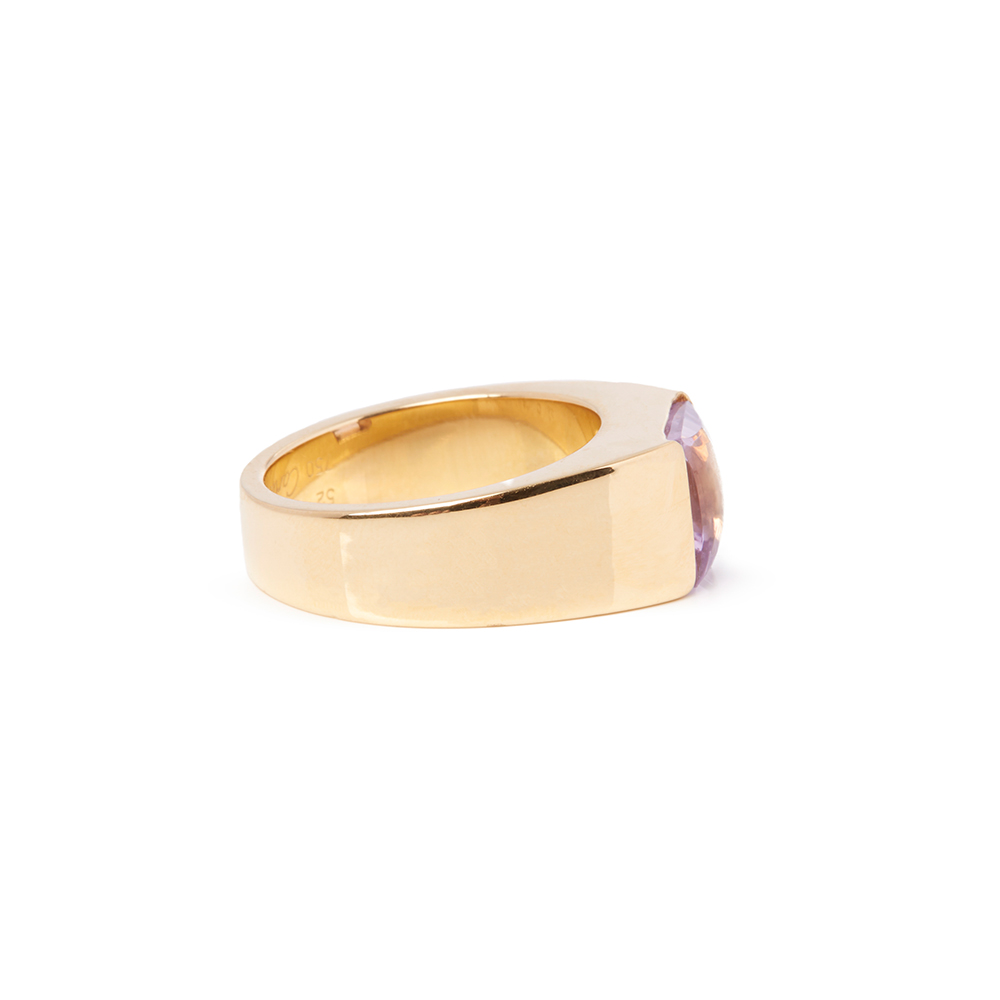 Cartier 18k Yellow Gold Amethyst Tank Ring - Image 4 of 6