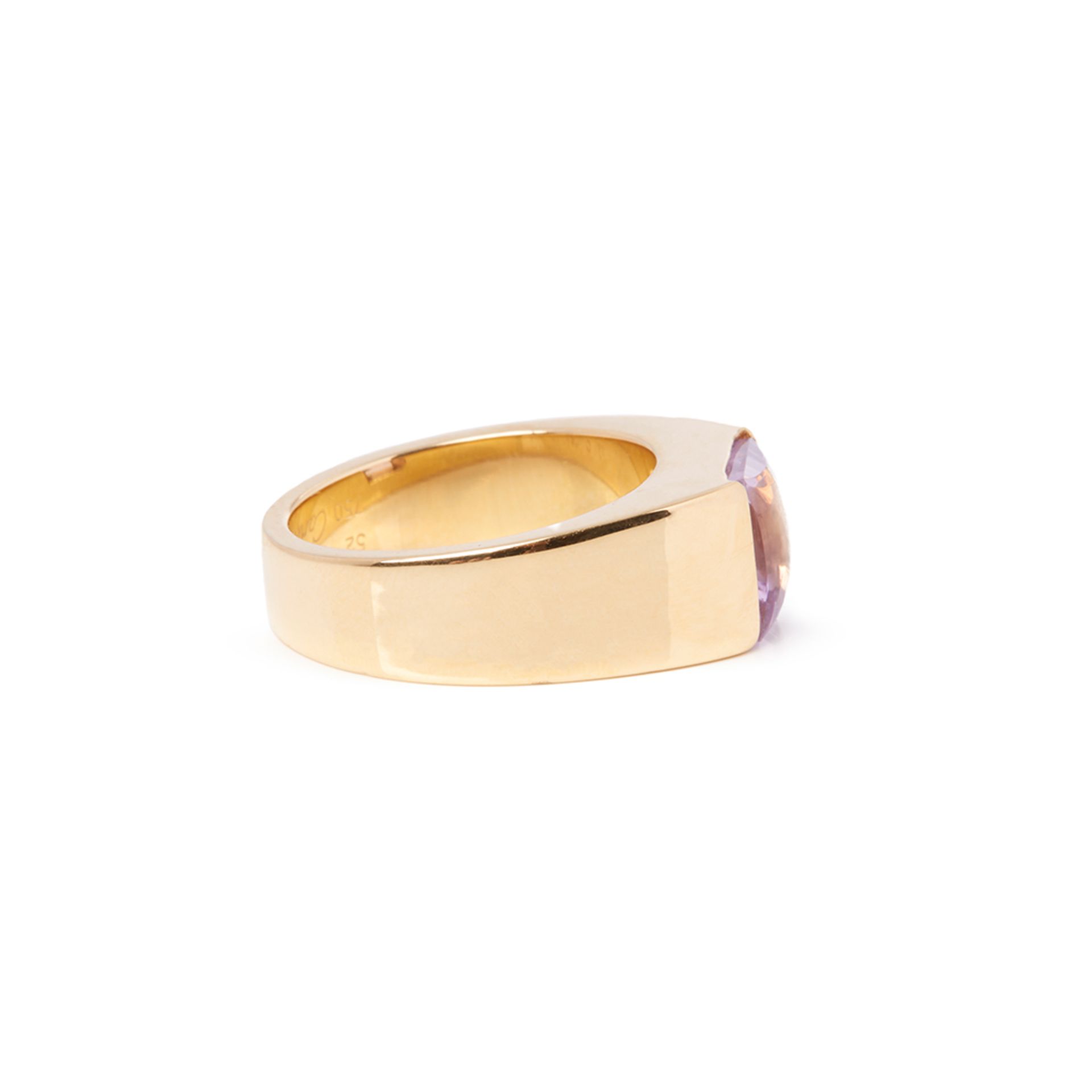 Cartier 18k Yellow Gold Amethyst Tank Ring - Image 4 of 6