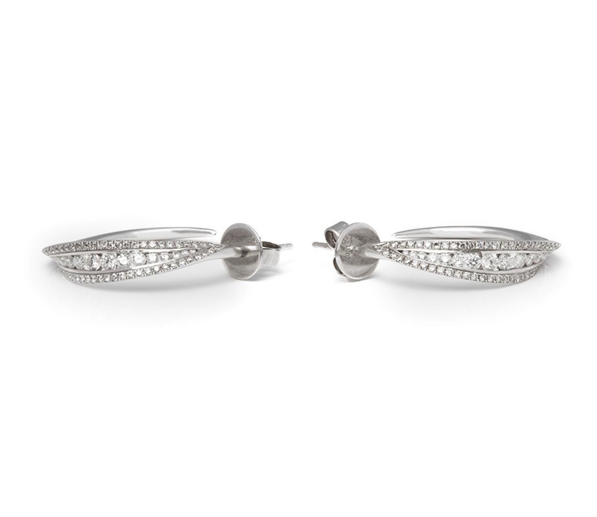 Mappin & Webb 18k White Gold Diamond Hoop Earrings - Image 6 of 12