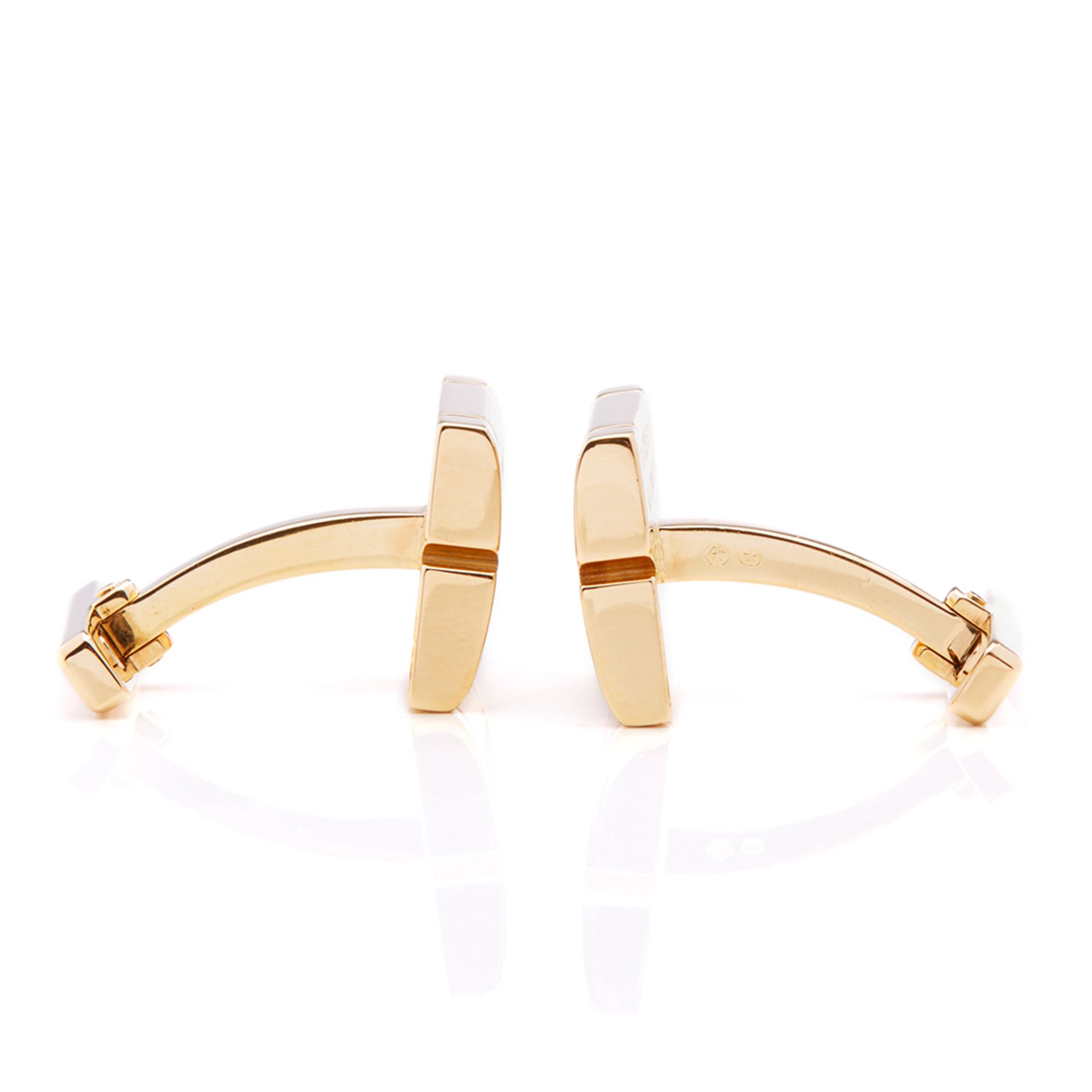 Cartier 18k Yellow Gold Diamond Tank Francaise Cufflinks - Image 3 of 8