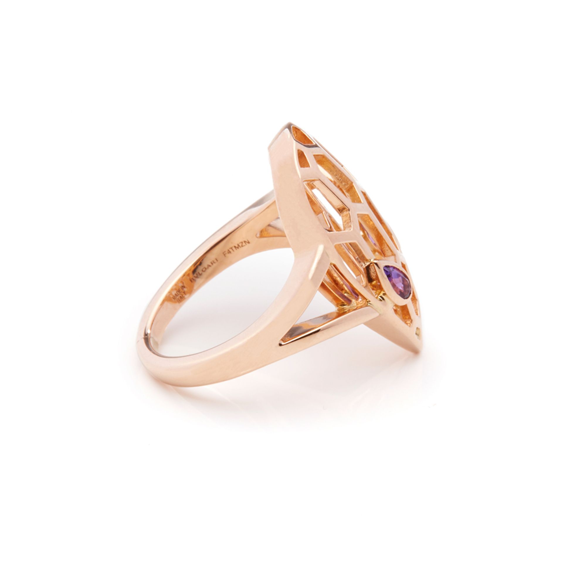 Bulgari 18k Rose Gold Serpenti Amethyst Ring - Image 3 of 8