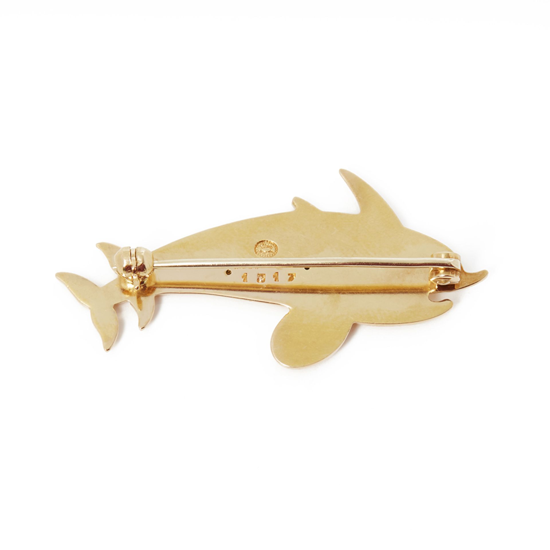 Georg Jensen 18k Yellow Gold Dolphin Brooch - Bild 2 aus 6