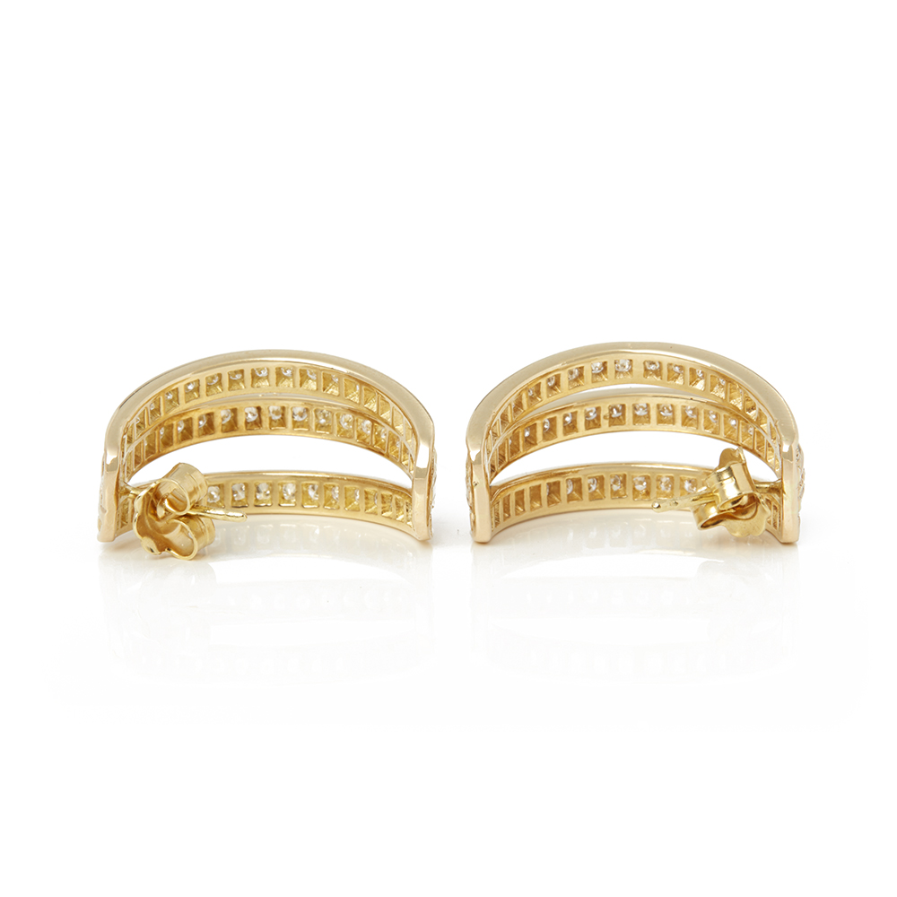 Cartier 18k Yellow Gold Diamond Trinity Earrings - Image 4 of 8