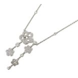 Boodles 18k White Gold Diamond Blossom Necklace