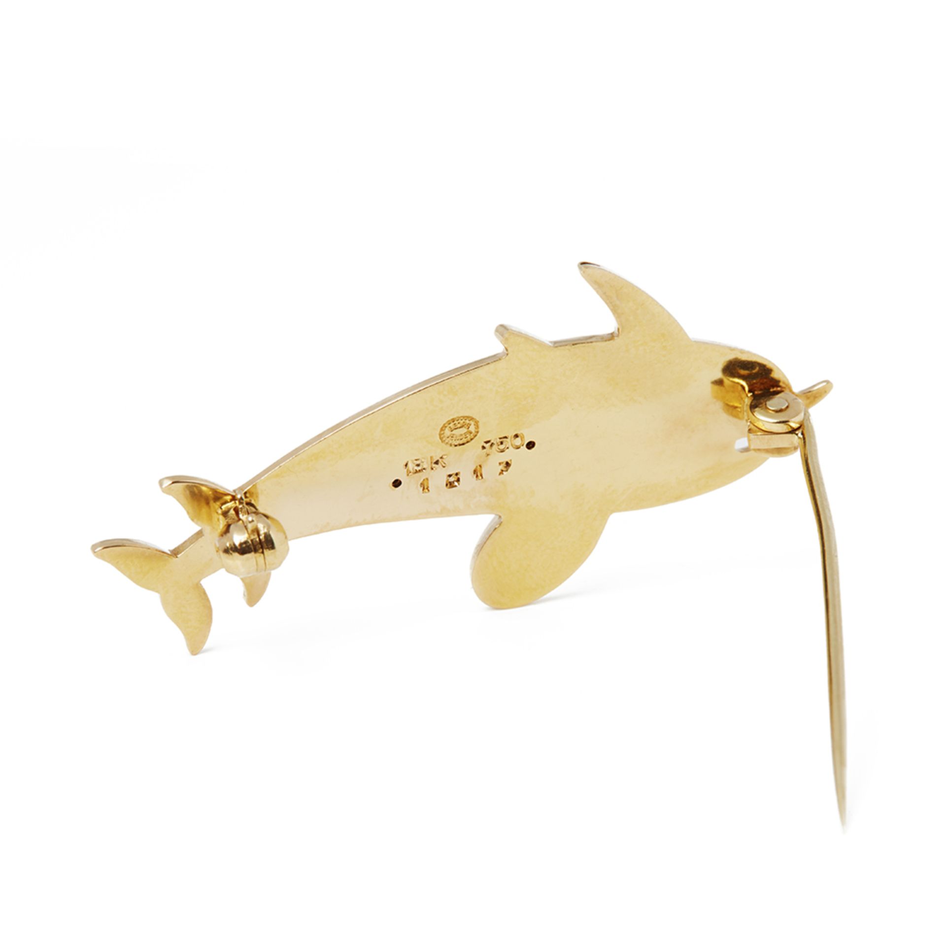 Georg Jensen 18k Yellow Gold Dolphin Brooch - Bild 5 aus 6