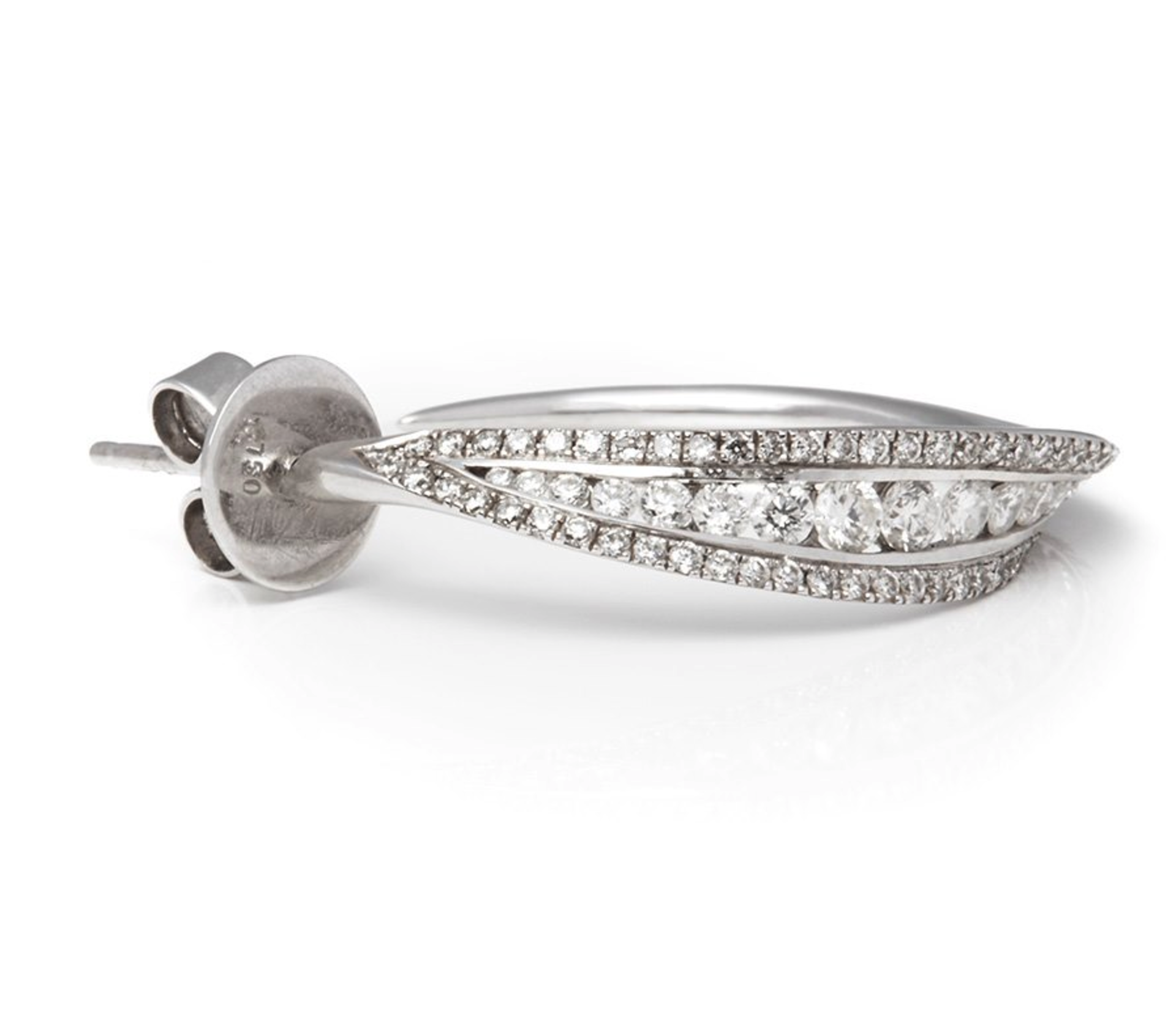 Mappin & Webb 18k White Gold Diamond Hoop Earrings - Image 10 of 12