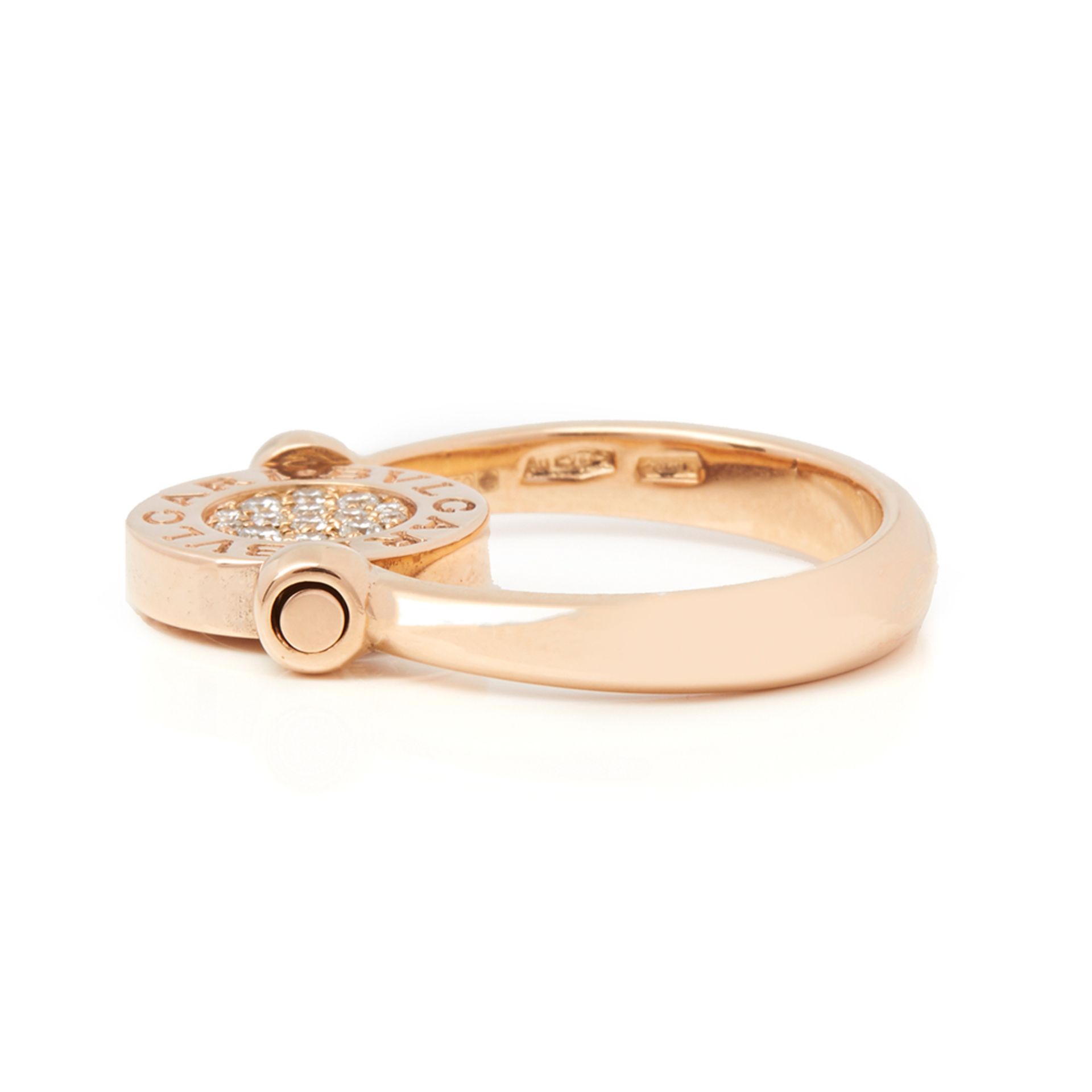 Bulgari 18k Rose Gold Diamond Flip Ring - Bild 4 aus 10