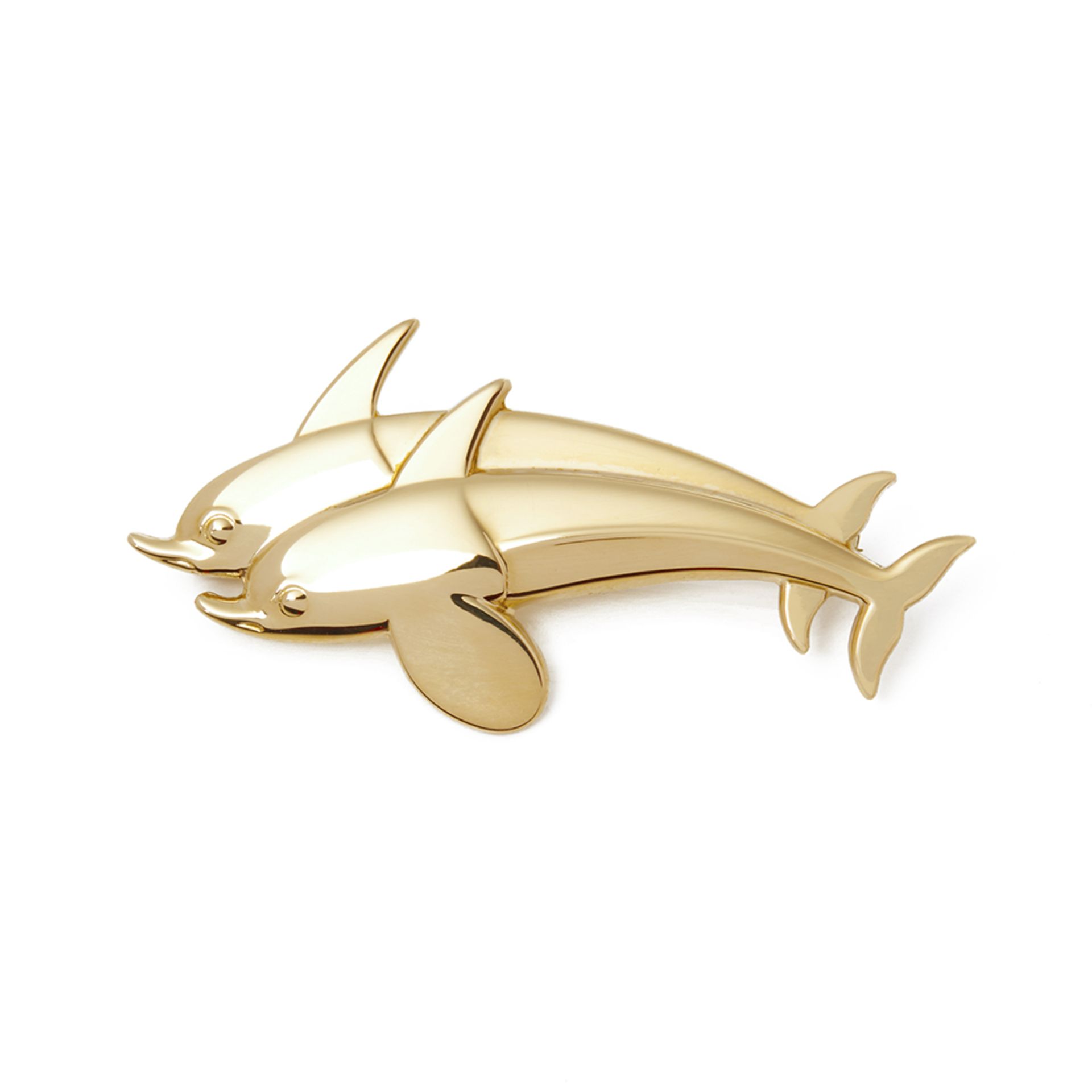 Georg Jensen 18k Yellow Gold Dolphin Brooch