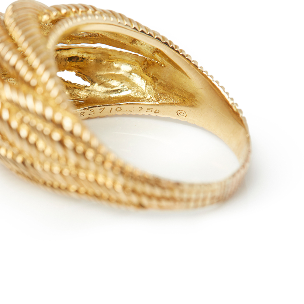 Van Cleef & Arpels 18k Yellow Gold Rope Twist Bombé Ring - Image 8 of 9