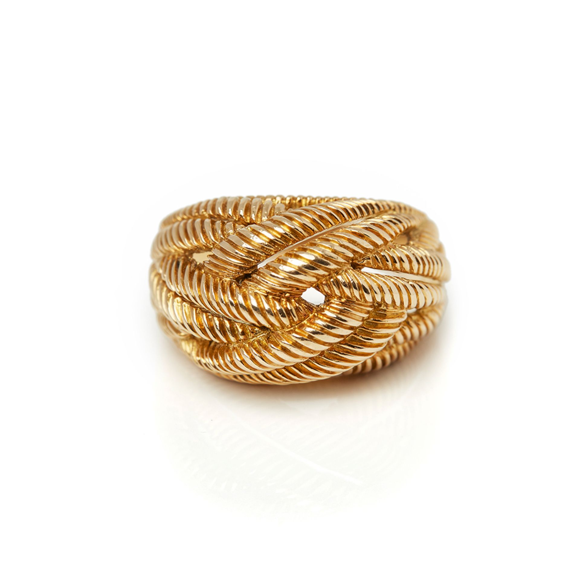 Van Cleef & Arpels 18k Yellow Gold Rope Twist Bombé Ring - Image 2 of 9