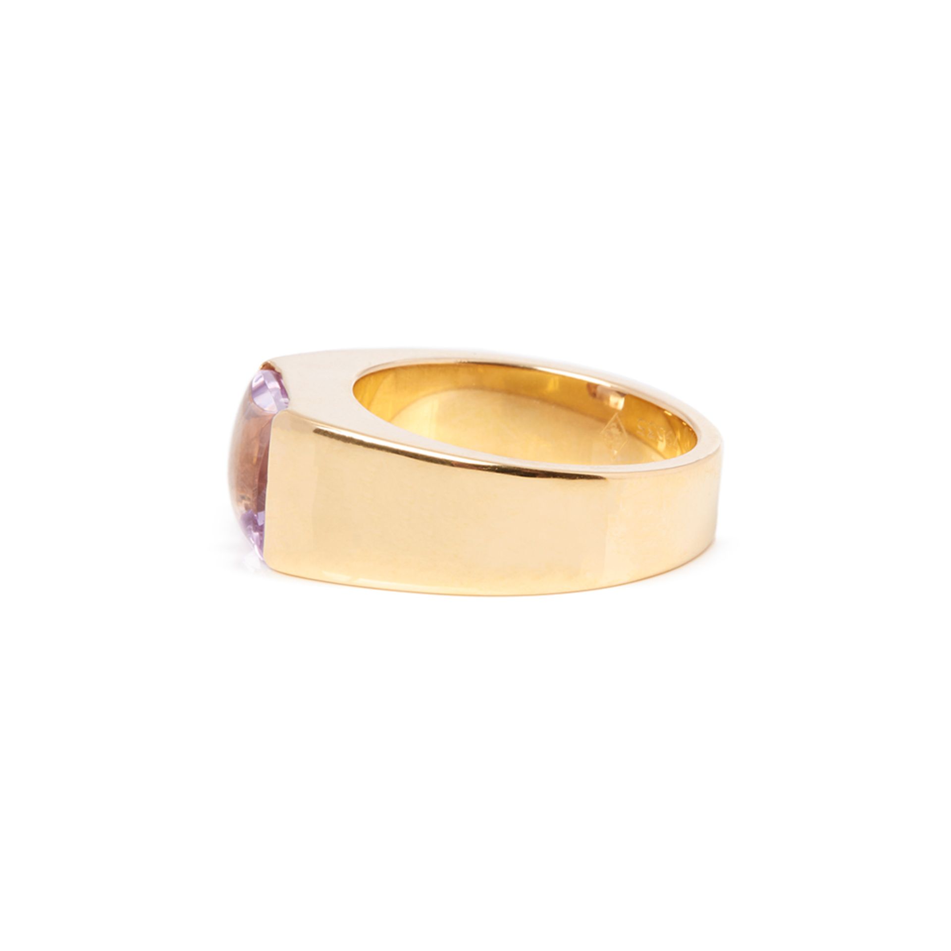 Cartier 18k Yellow Gold Amethyst Tank Ring - Image 3 of 6