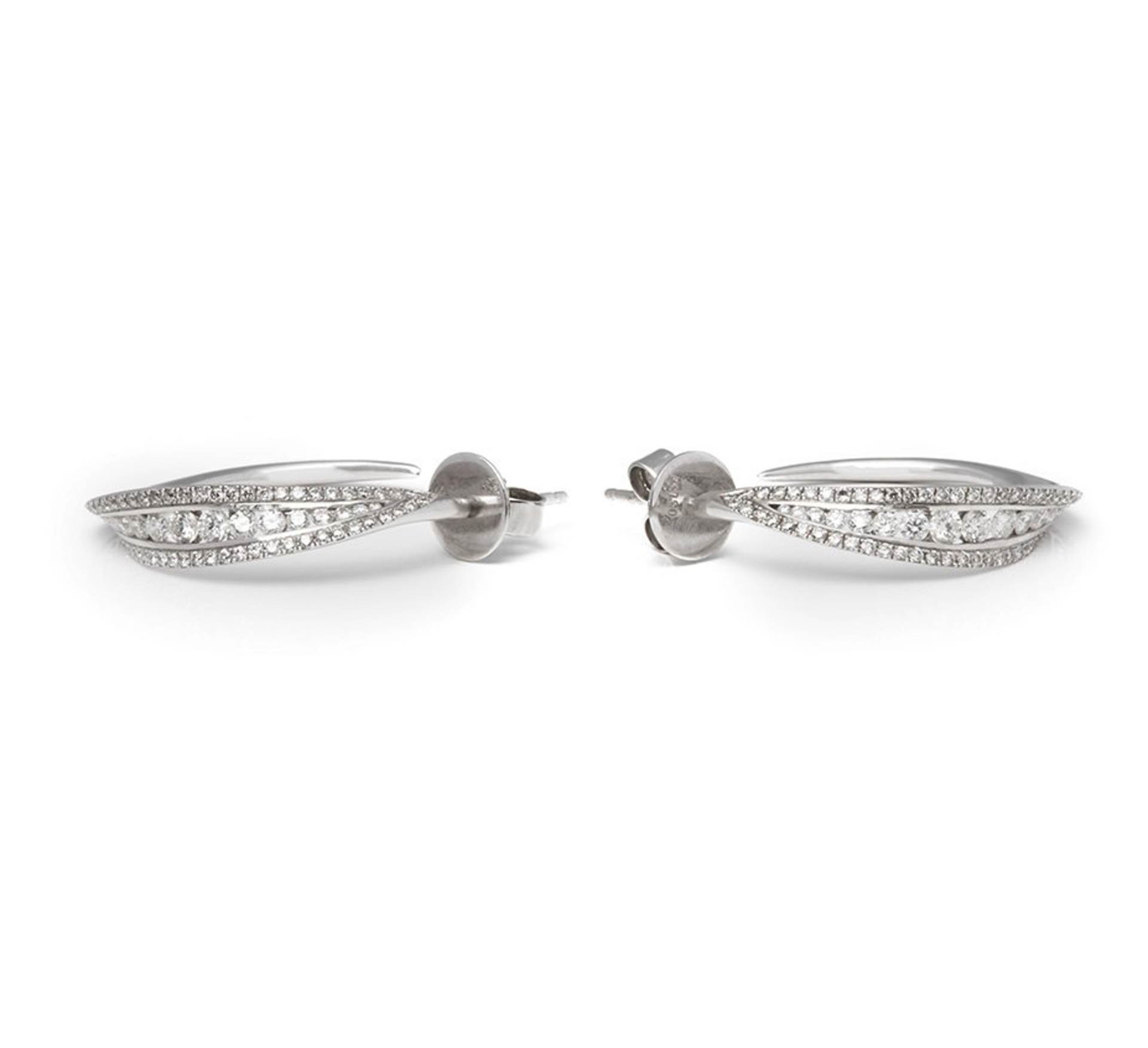 Mappin & Webb 18k White Gold Diamond Hoop Earrings - Image 8 of 12
