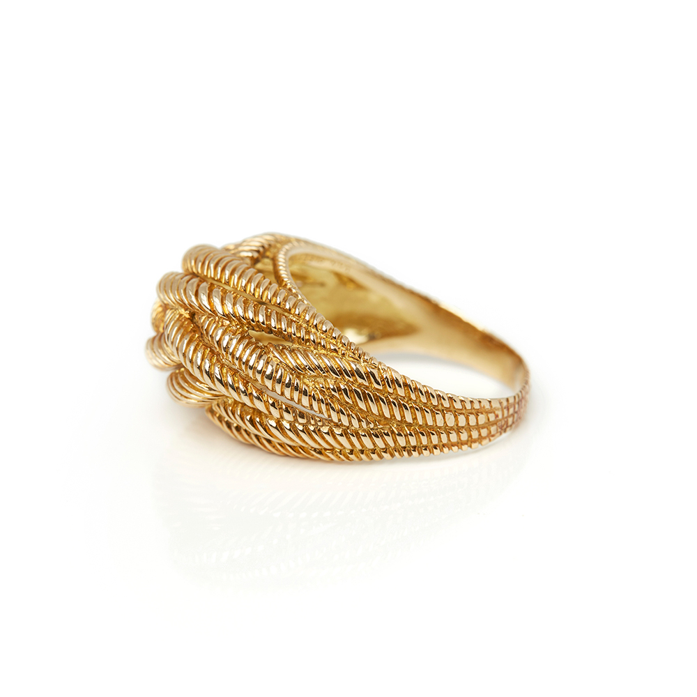 Van Cleef & Arpels 18k Yellow Gold Rope Twist Bombé Ring - Image 4 of 9