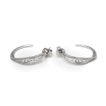 Mappin & Webb 18k White Gold Diamond Hoop Earrings