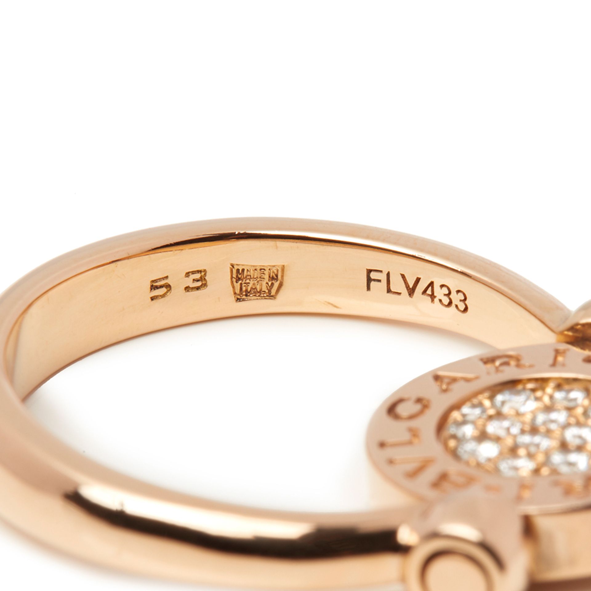 Bulgari 18k Rose Gold Diamond Flip Ring - Image 7 of 10