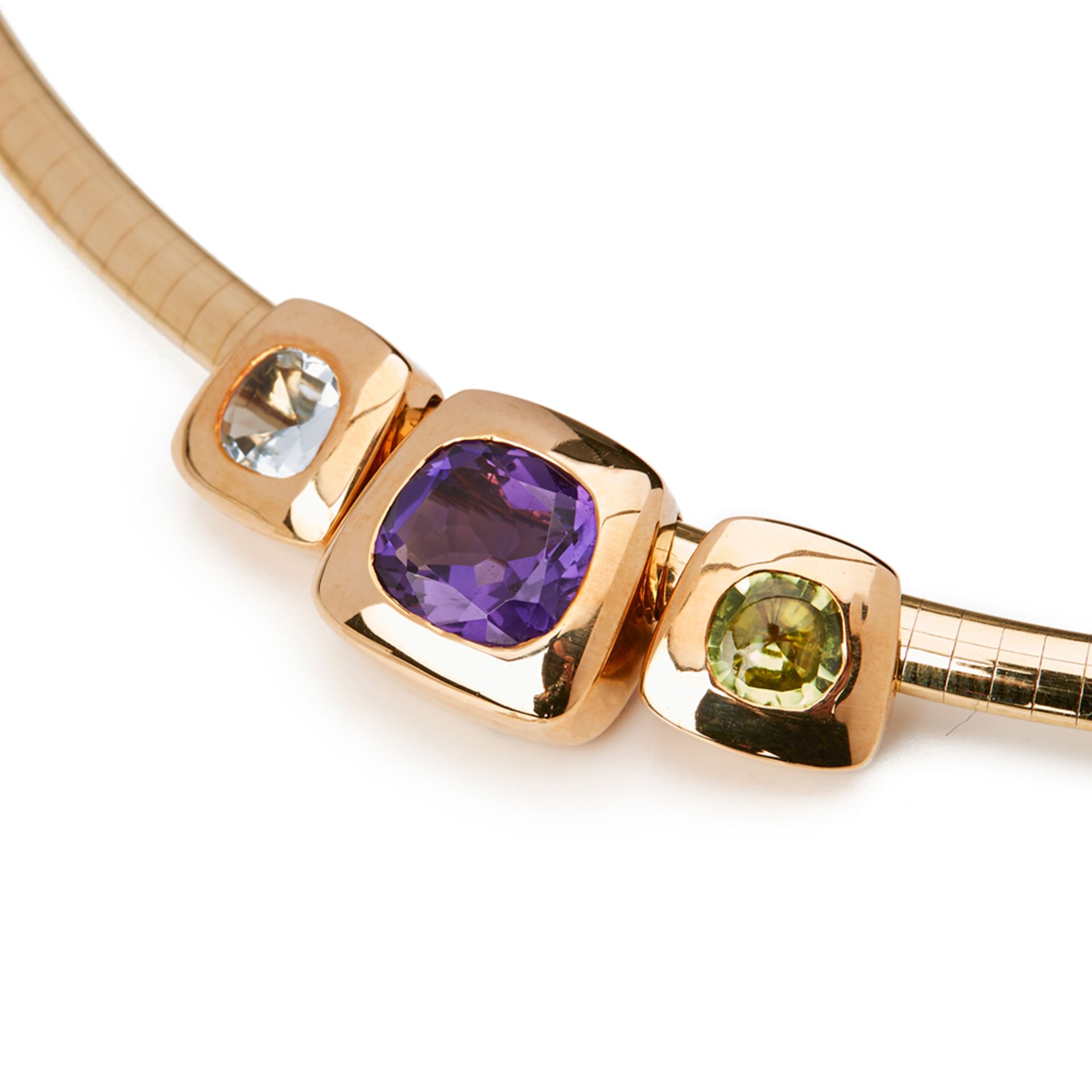 Chanel 18k Yellow Gold Amethyst Peridot Baroque Necklace - Bild 2 aus 7