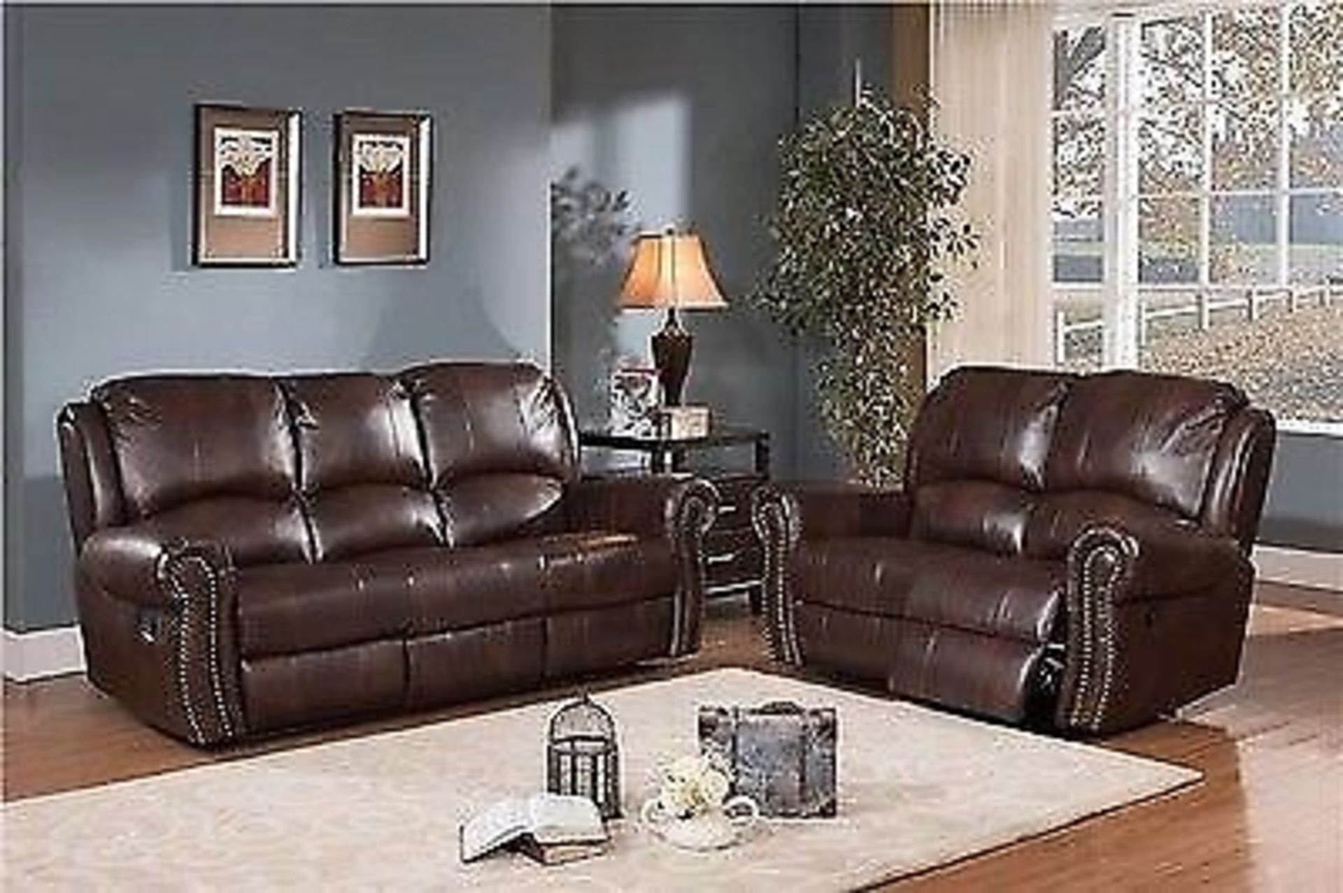 Brand New 3 Seater Plus 2 Seater Salisbury Deluxe Brown Leather Reclining Sofas