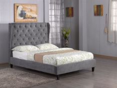 Brand new boxed double melody bedstead in grey
