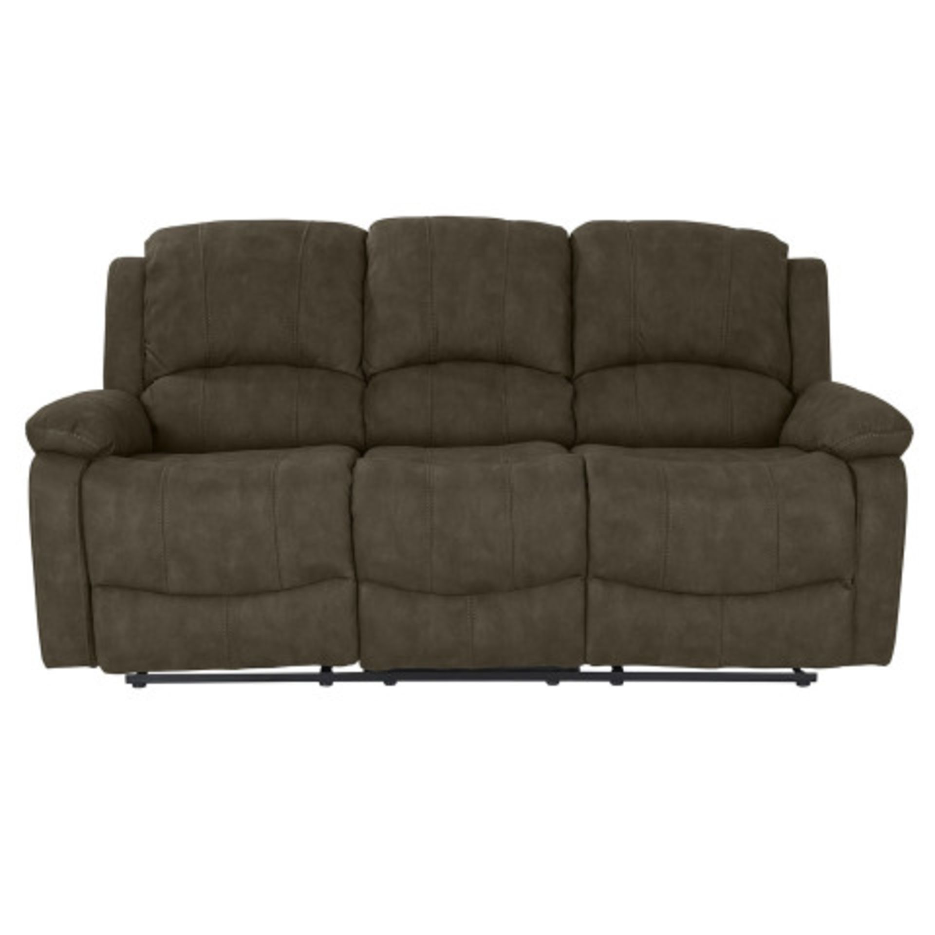 Brand New Boxed Vivo 3 Seater Plus 2 Seater Reclining Sofas In Brown Suede Fabric