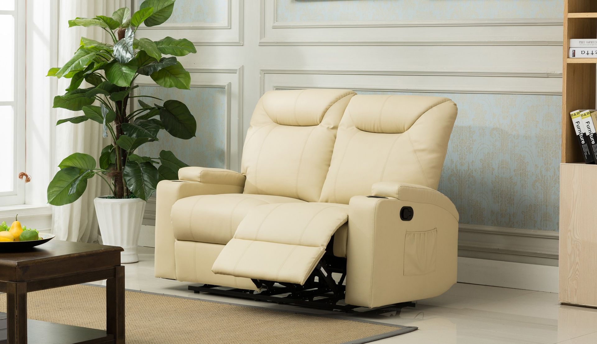 Brand New Boxed 3 Seater Plus 2 Seater Lazyboy Cream Leather Manual Reclining Sofas - Image 3 of 3