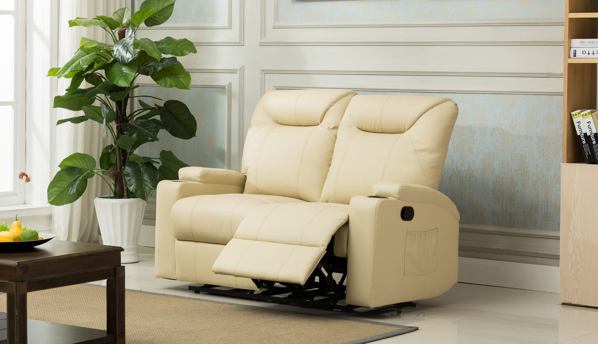 Brand New Boxed 3 Seater Plus 2 Seater Lazyboy Cream Leather Manual Reclining Sofas - Bild 3 aus 3