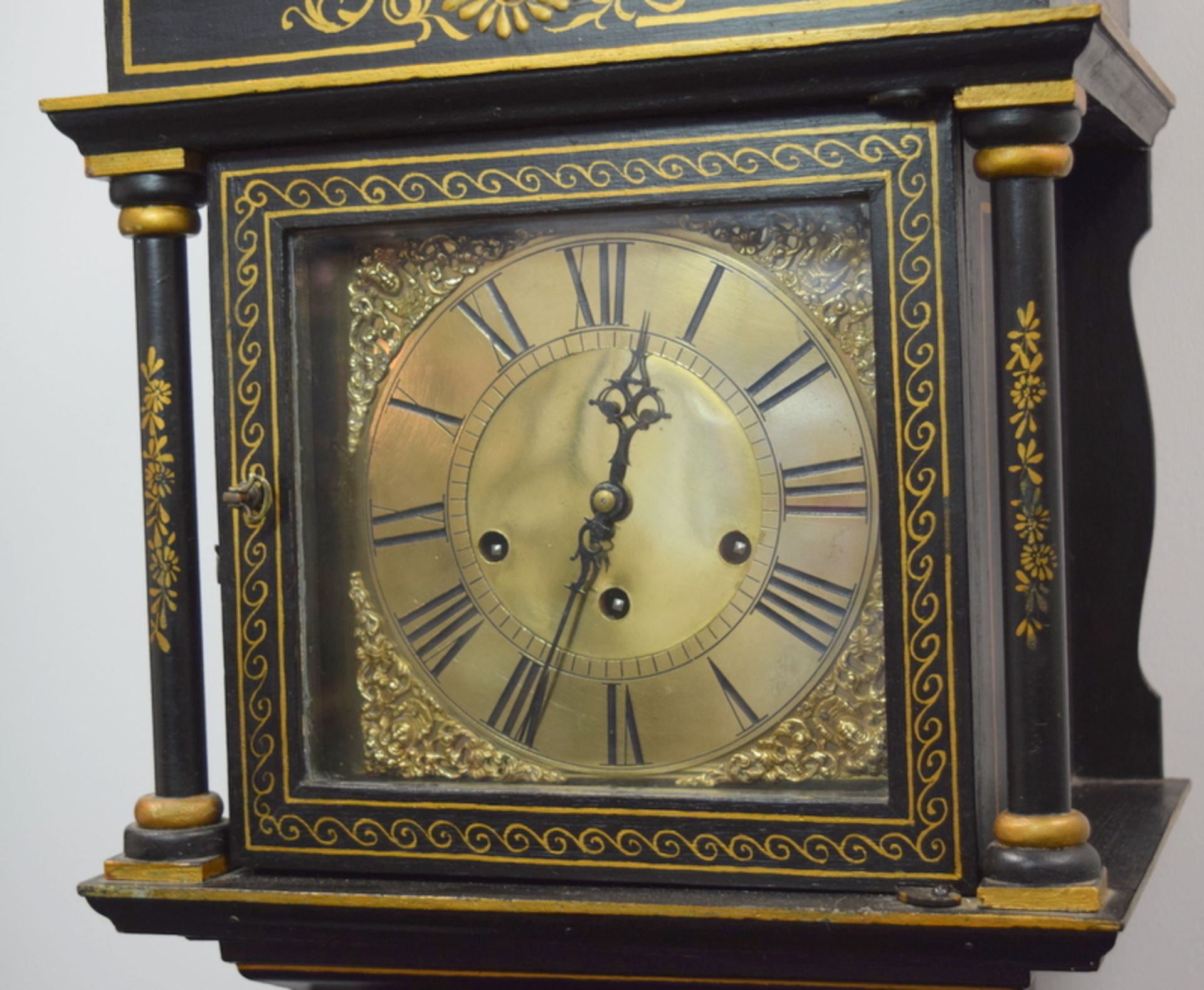 Excellent Chinoiserie Style Black And Gold Laquer Grandmother Clock - Reserve lowered 18.5.18 - Image 2 of 6