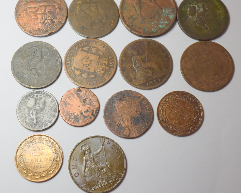 Lot of 14 Old Copper Coins - Image 4 of 6