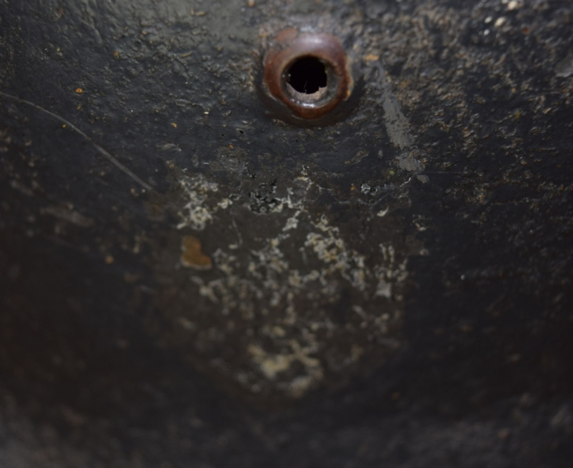 WW2 German M40 SE64 Helmet with double decals, Original leather liner and chin strap - Image 3 of 6