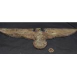 Large German Bronze Eagle On Swastika