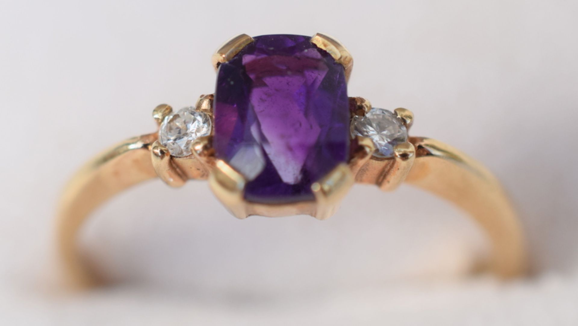 Amethyst And Diamond Trilogy Ring - Image 2 of 5