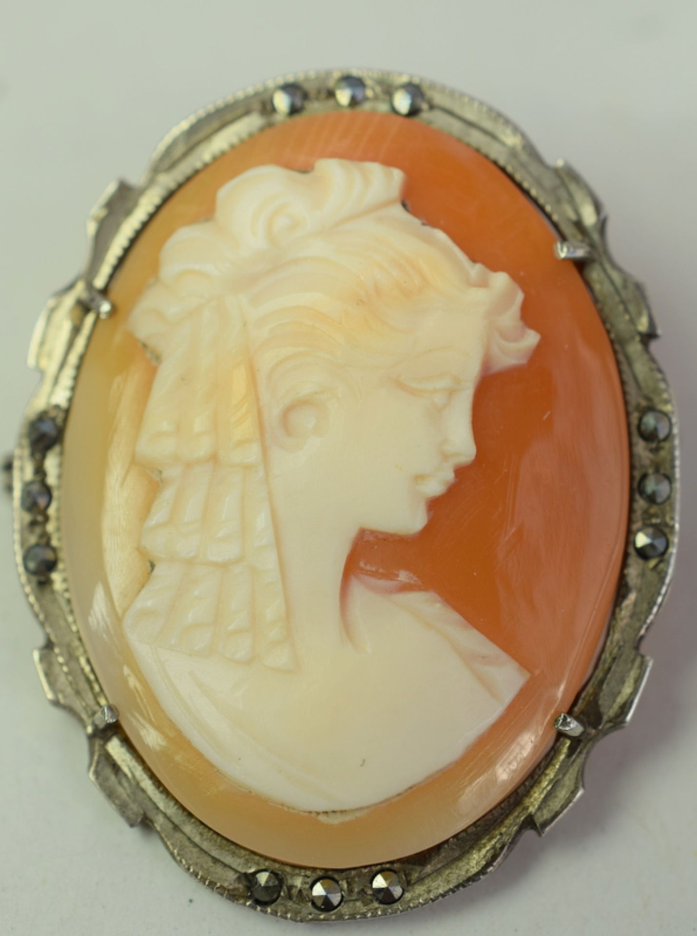 Vintage Silver Cameo Brooch