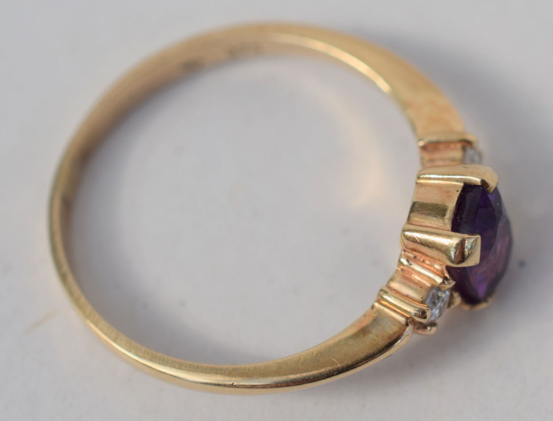 Amethyst And Diamond Trilogy Ring - Image 4 of 5
