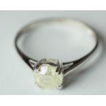 18ct White Gold Ring With 1.00 ct Brilliant Cut Diamond K / I2