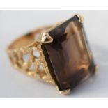 17.61ct Smoky Quartz Ring 9ct Gold