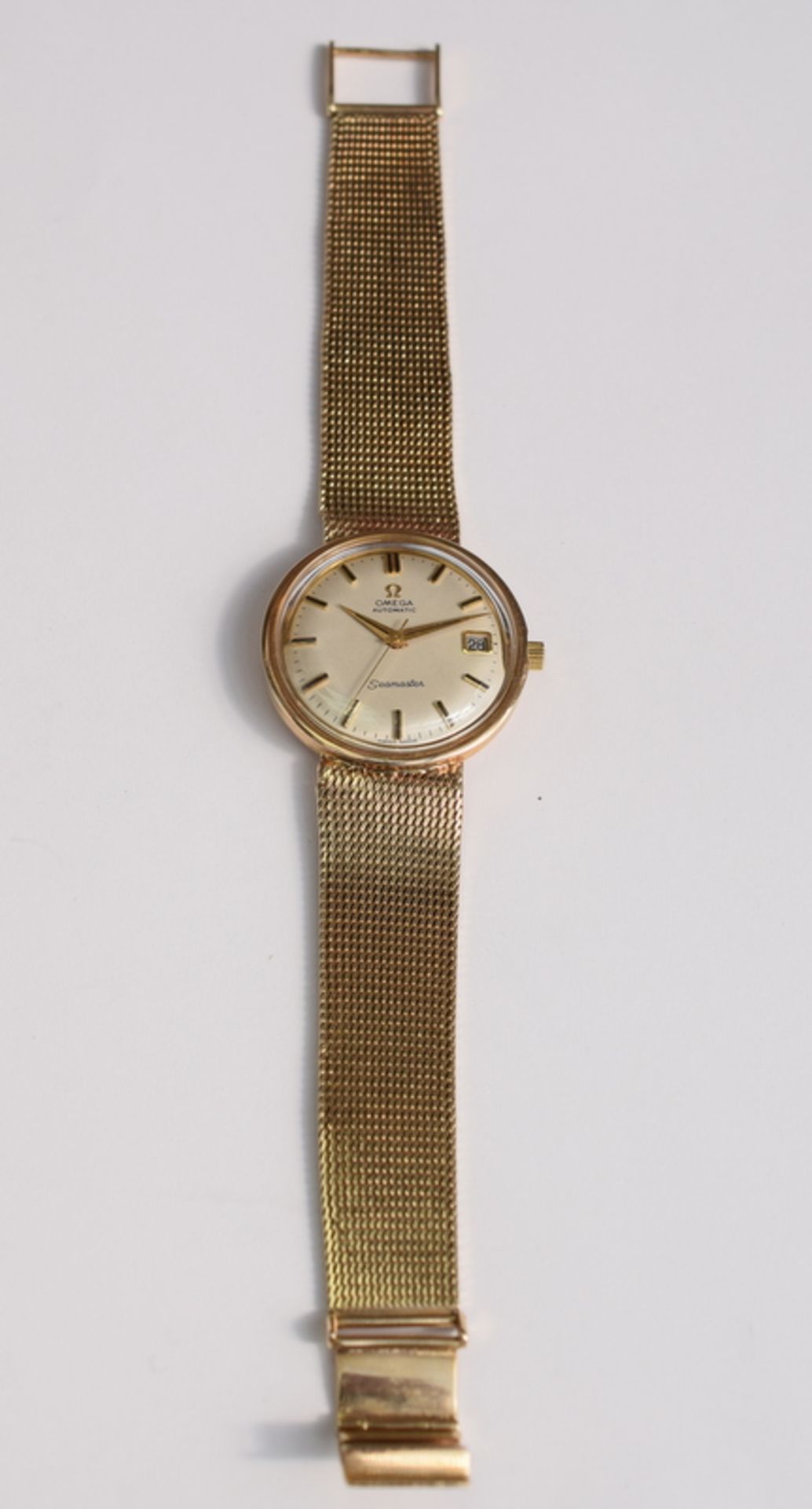 9ct Gold Omega Seamaster On Intergrated 9ct Gold Bracelet - Image 8 of 10