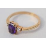 Amethyst And Diamond Trilogy Ring