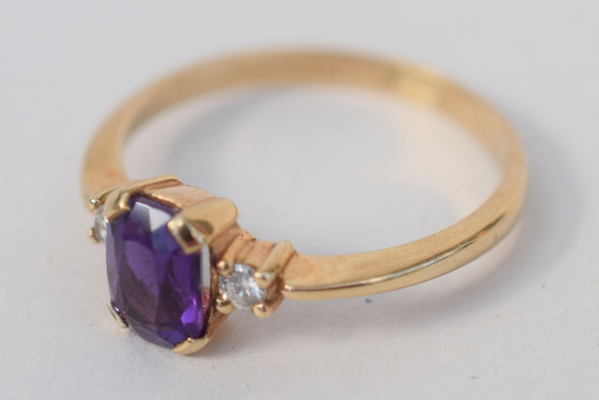 Amethyst And Diamond Trilogy Ring