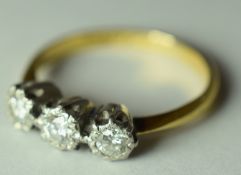 18ct Gold Diamond Trilogy Ring
