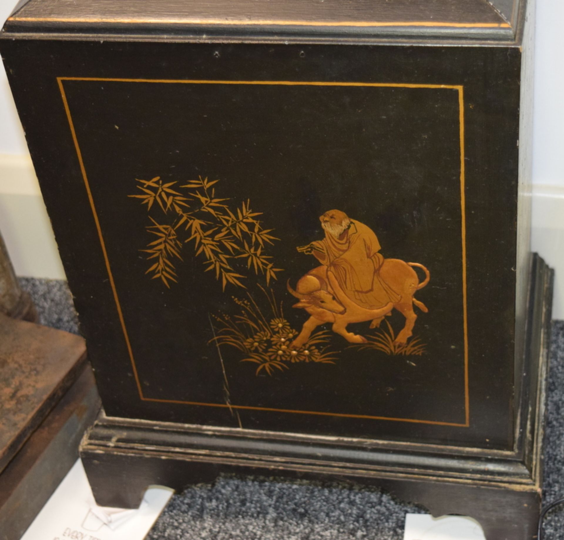 Excellent Chinoiserie Style Black And Gold Laquer Grandmother Clock - Reserve lowered 18.5.18 - Image 4 of 6