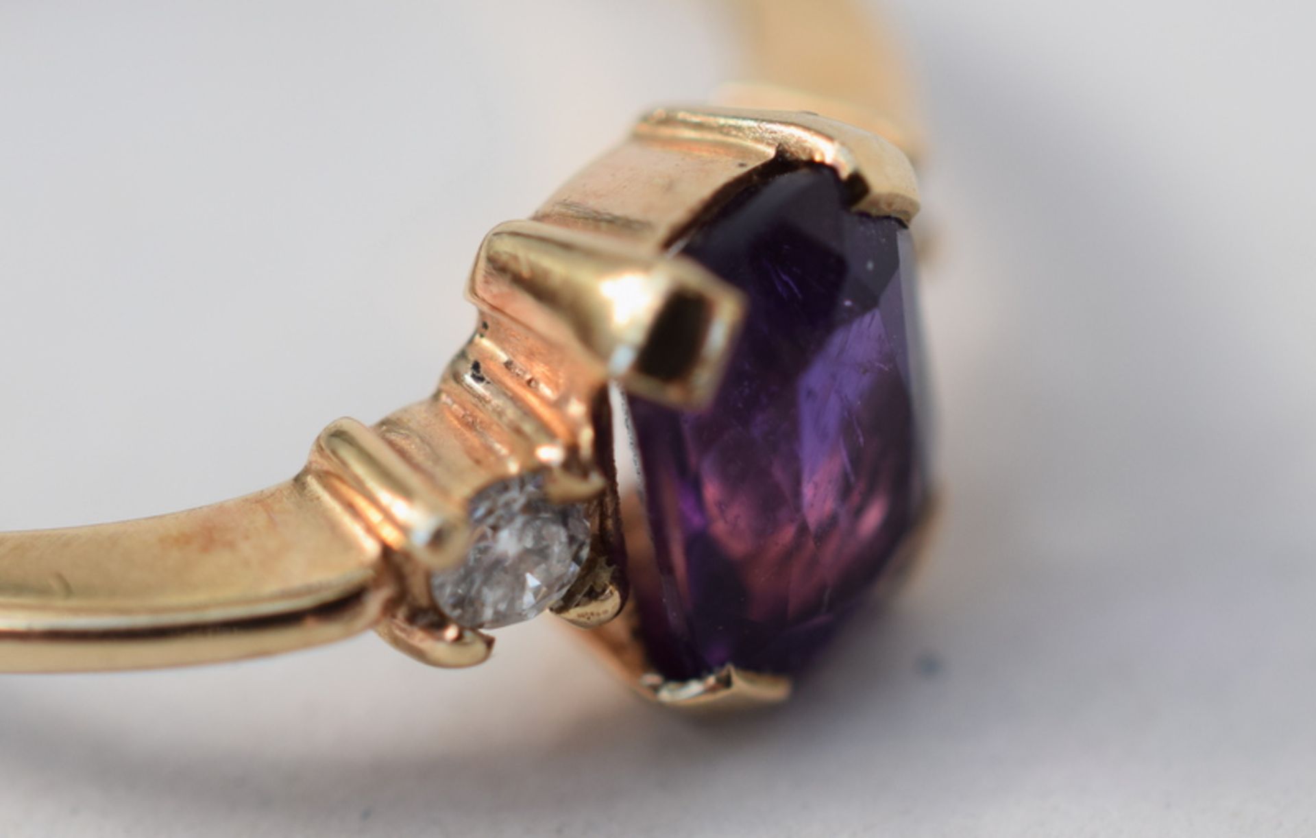 Amethyst And Diamond Trilogy Ring - Image 3 of 5