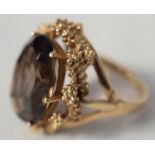 9.94ct Smoky Quartz Ring 9ct Gold