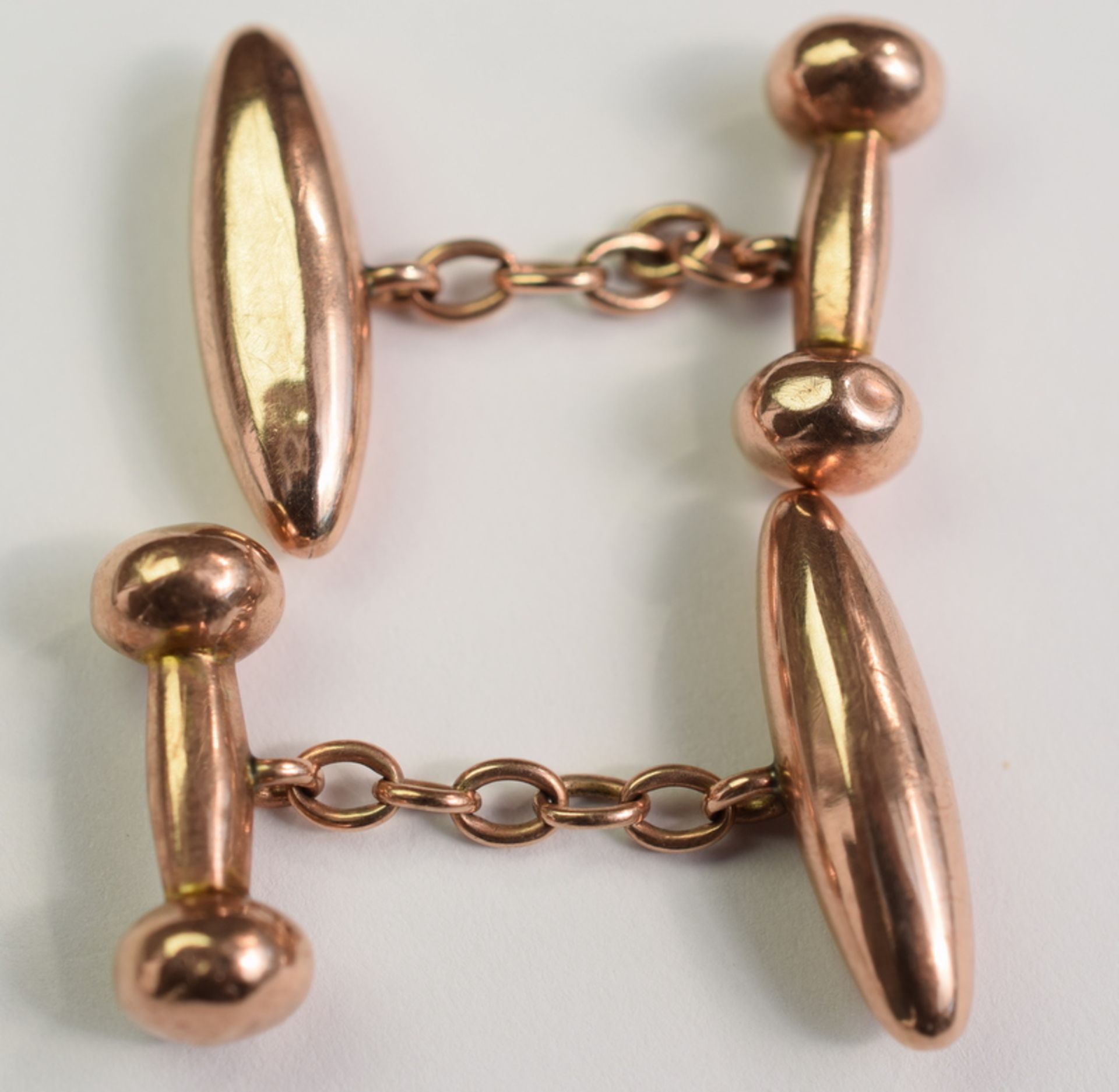 Vintage 9ct Rose Gold Cufflinks - Image 2 of 5