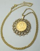Full Sovereign 1966 on 9ct Gold Chain