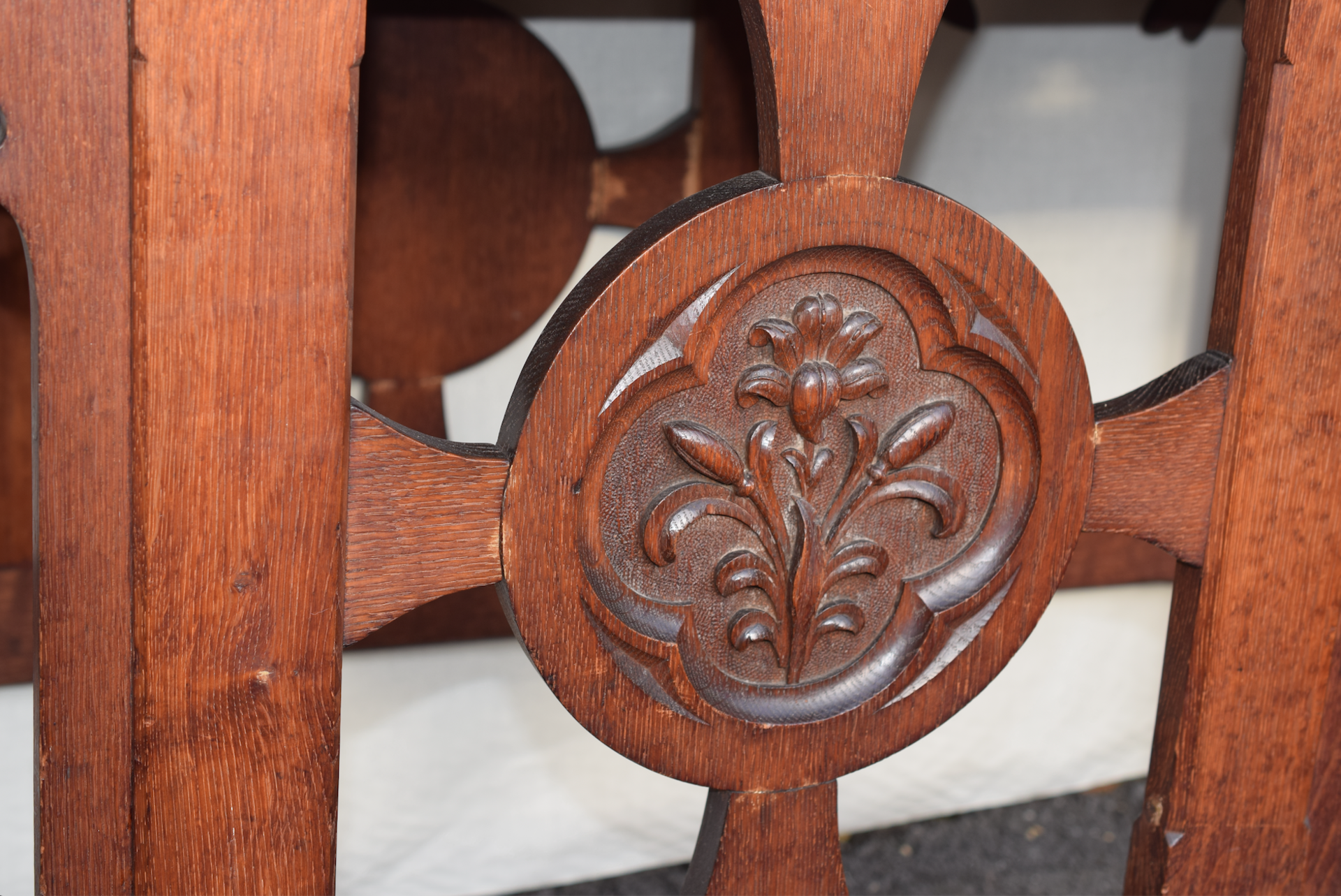 Dark Oak Ecclesiastical Altar Table c1800s - Image 2 of 4