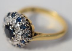 18ct Gold Sapphire And Diamonds 3 Tier Ring