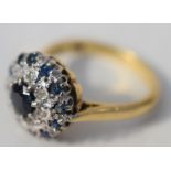 18ct Gold Sapphire And Diamonds 3 Tier Ring