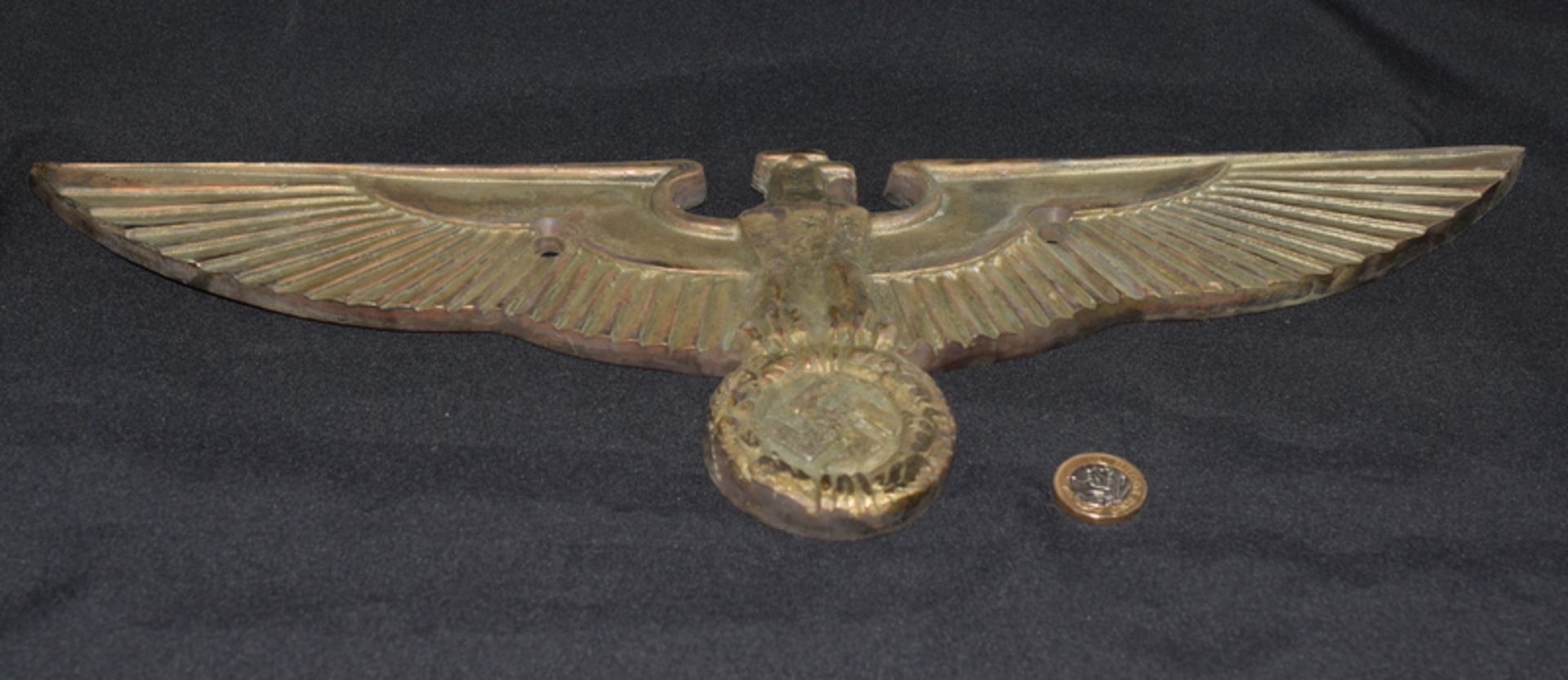 Large German Bronze Eagle On Swastika - Image 3 of 3