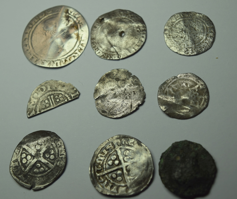 Lot of 8 Silver Hammered Coins And One Bronze - Image 2 of 2